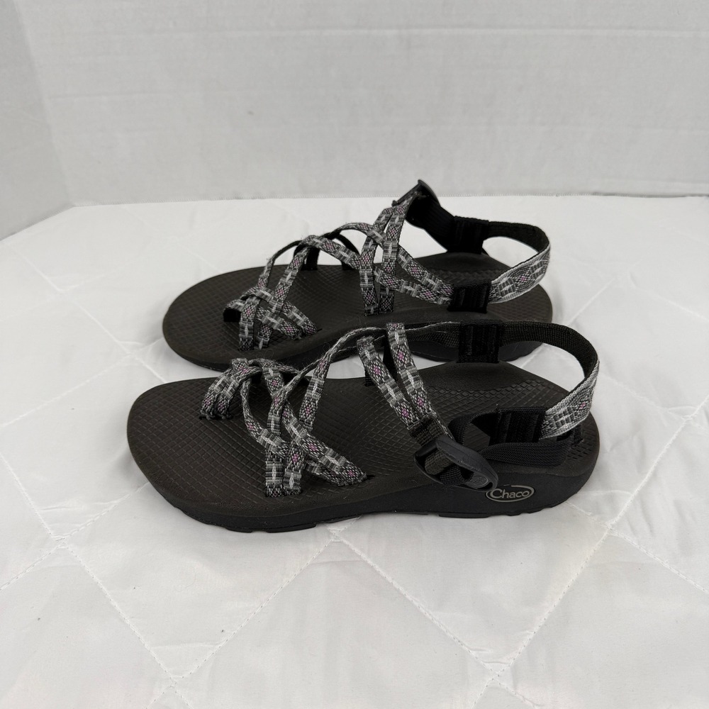 Chaco Z1 Classic Sport Sandals Womens 9 Gray Purple Adjustable Hiking Outdoor - Picture 4 of 13